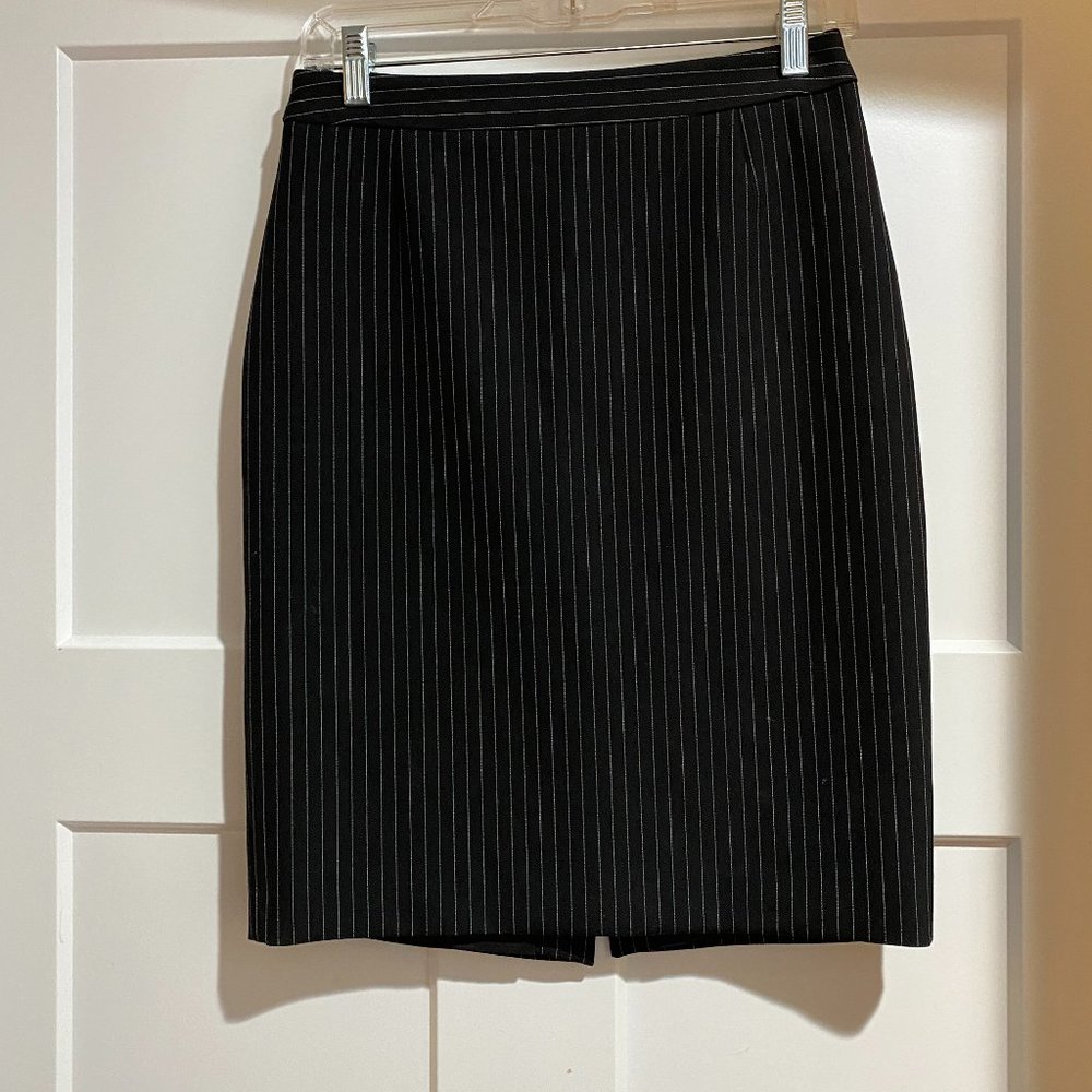 Black and White Pinstripe Hugo Boss Skirt